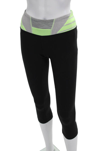 Lululemon Women Capri Leggings Black Nylon Sports Size 4