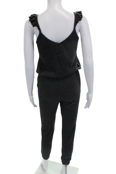 Chaser Women Jumpsuit Dark Gray V-Neck Sleeveless Size XS