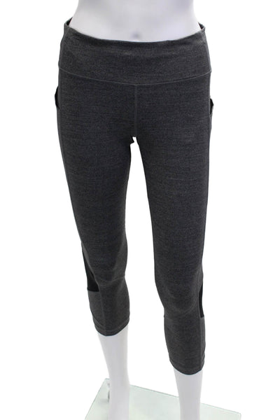 Lululemon Women Capri Cropped Leggings Dark Gray Nylon Blend Zip Size 6