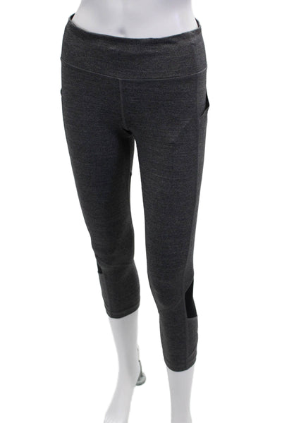 Lululemon Women Capri Cropped Leggings Dark Gray Nylon Blend Zip Size 6