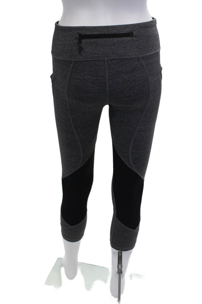 Lululemon Women Capri Cropped Leggings Dark Gray Nylon Blend Zip Size 6