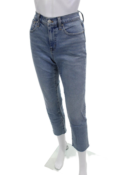 J Crew Women Ankle Straight Jeans Blue Mid Rise Size 25