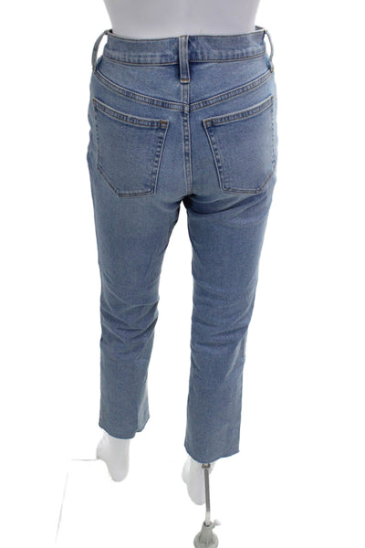 J Crew Women Ankle Straight Jeans Blue Mid Rise Size 25