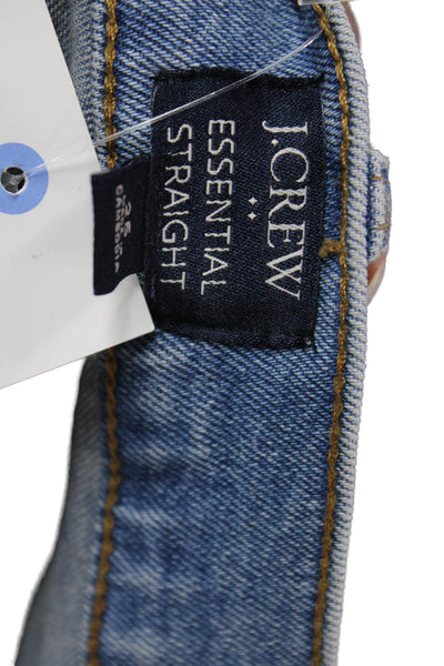 J Crew Women Ankle Straight Jeans Blue Mid Rise Size 25