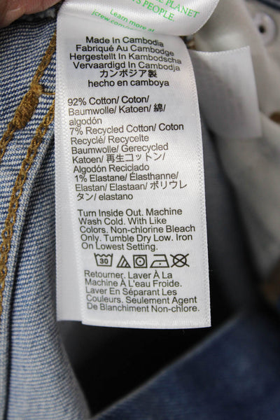 J Crew Women Ankle Straight Jeans Blue Mid Rise Size 25