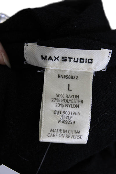 Max Studio Women Black Long Sleeve Sweater Dress Size L