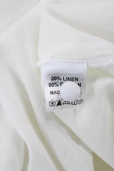 Melissa Odabash Womens Tunic Blouse Collared Long Sleeve White Size XS