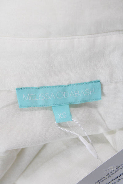Melissa Odabash Womens Tunic Blouse Collared Long Sleeve White Size XS