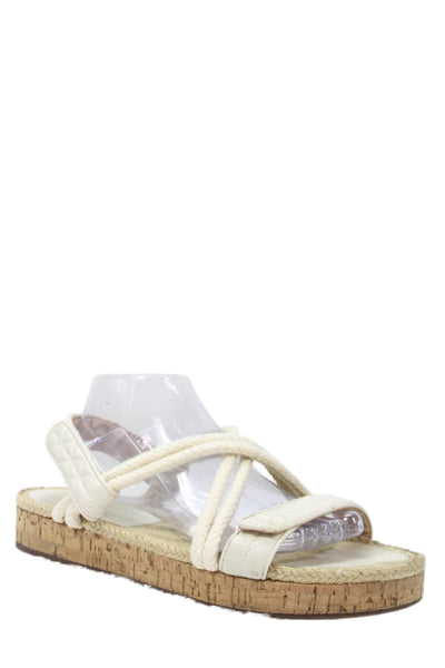 Schutz Womens Strappy Platform Espadrille Sandals Beige Size 11B