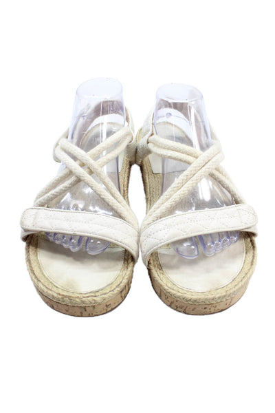 Schutz Womens Strappy Platform Espadrille Sandals Beige Size 11B
