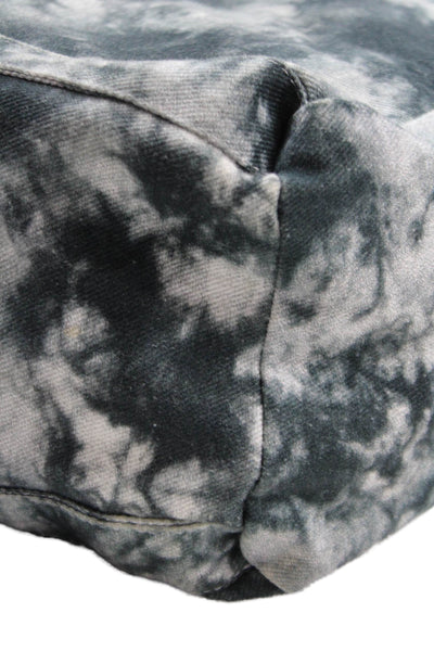 Zara Womens Cotton Tie Dye Zip Up Shoulder Bag Blue