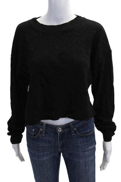 Monrow Unisex Black Crewneck Pullover Sweater Long Sleeve Size M