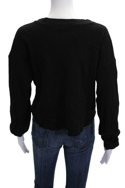 Monrow Unisex Black Crewneck Pullover Sweater Long Sleeve Size M