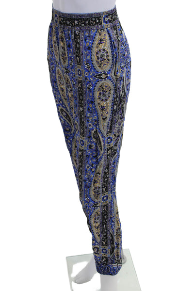 Kobi Halperin Women Black Paisley Viscose Ankle Harem Pants Size M