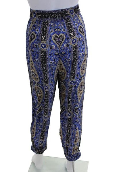 Kobi Halperin Women Black Paisley Viscose Ankle Harem Pants Size M