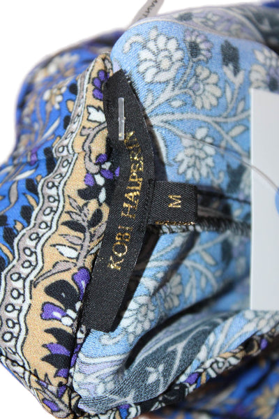 Kobi Halperin Women Black Paisley Viscose Ankle Harem Pants Size M