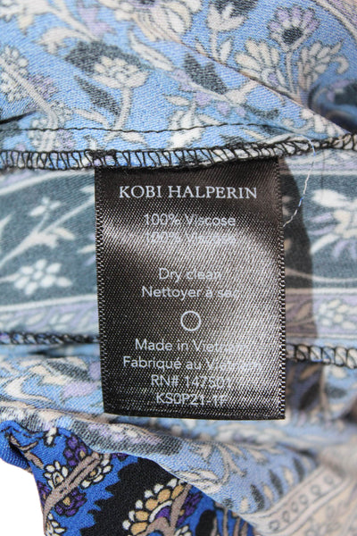Kobi Halperin Women Black Paisley Viscose Ankle Harem Pants Size M