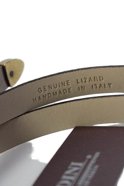 Tardini Womens Genuine Lizard 1/2 Inch Wide Belt Black Combo Size 34