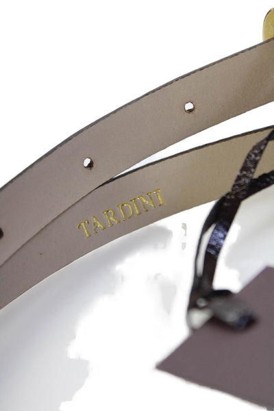 Tardini Womens Genuine Lizard 1/2 Inch Wide Belt Black Combo Size 34