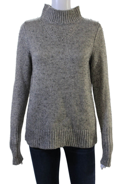 Elie Tahari Womens Gray Mock Neck Pullover Sweater Long Sleeve Size S