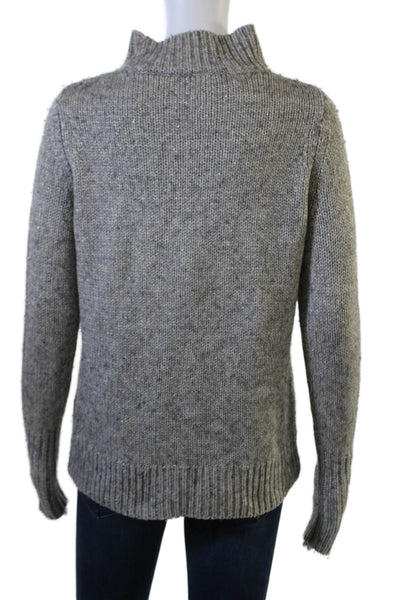 Elie Tahari Womens Gray Mock Neck Pullover Sweater Long Sleeve Size S