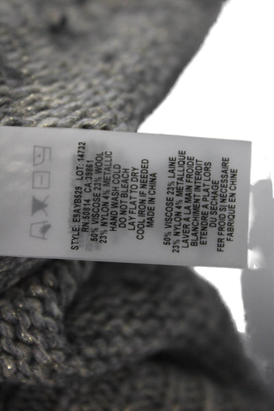 Elie Tahari Womens Gray Mock Neck Pullover Sweater Long Sleeve Size S