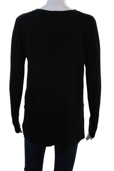 Crippen Women Black Merino Cashmere Crew Neck Pullover Sweater Size S
