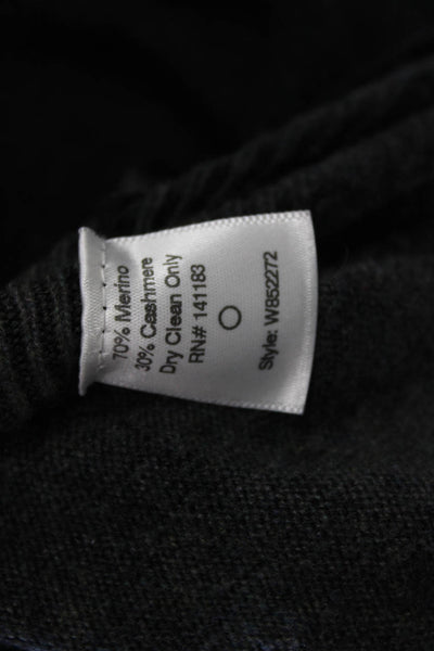 Crippen Women Black Merino Cashmere Crew Neck Pullover Sweater Size S