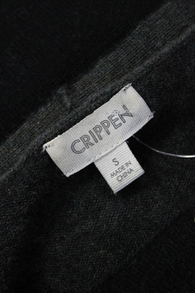 Crippen Women Black Merino Cashmere Crew Neck Pullover Sweater Size S