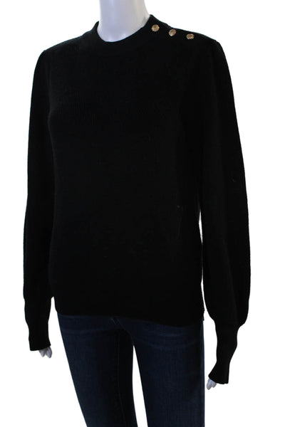 Gerard Darel Womens Black Merino Wool Crew Neck Pullover Sweater Size 1
