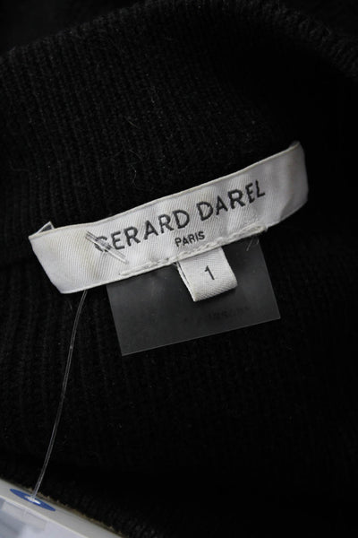 Gerard Darel Womens Black Merino Wool Crew Neck Pullover Sweater Size 1