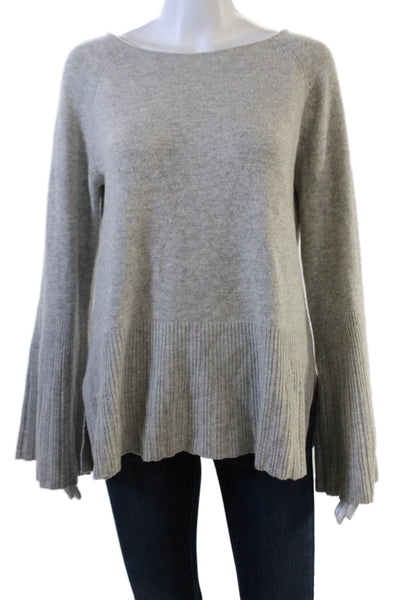 Elizabeth & James Women Pullover Gray Wool Cashmere Long Sleeve Size XS