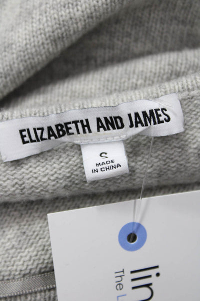 Elizabeth & James Women Pullover Gray Wool Cashmere Long Sleeve Size XS