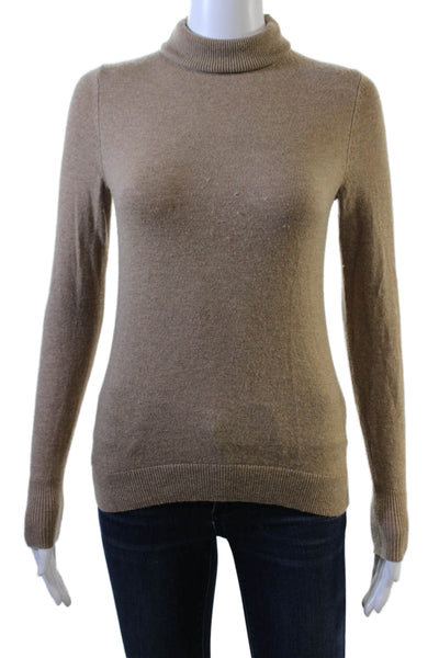 Banana Republic Womens Pullover Sweater Beige Mock Neck Long Sleeve Size S