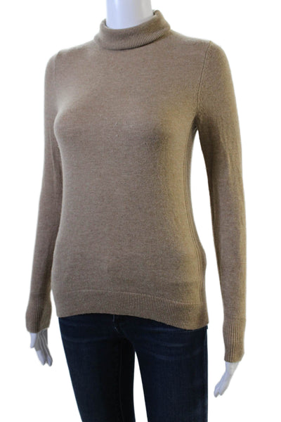 Banana Republic Womens Pullover Sweater Beige Mock Neck Long Sleeve Size S