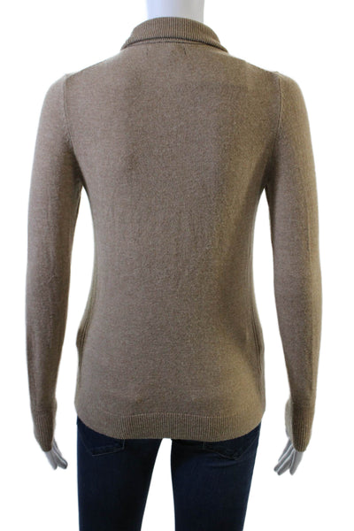 Banana Republic Womens Pullover Sweater Beige Mock Neck Long Sleeve Size S