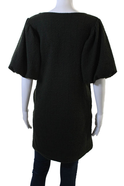 Maac Women Shift Sweater Black V-Neck Short Sleeve Polycotton Size S