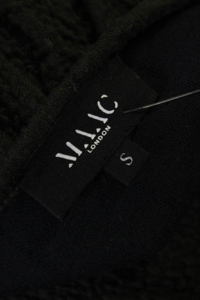Maac Women Shift Sweater Black V-Neck Short Sleeve Polycotton Size S