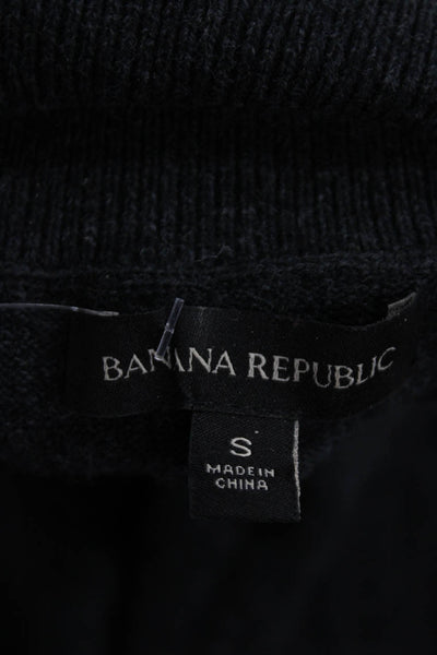 Banana Republic Women Black Mock Neck Pullover Sweater Merino Cashmere Size S