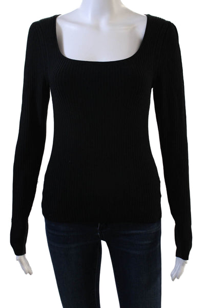 Everlane Womens Black Square Neck Pullover Sweaters Long Sleeve Size S