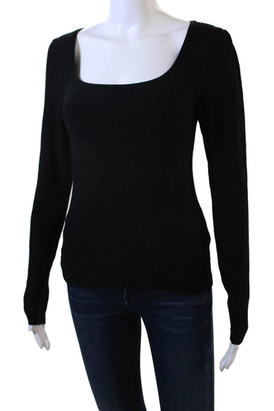 Everlane Womens Black Square Neck Pullover Sweaters Long Sleeve Size S
