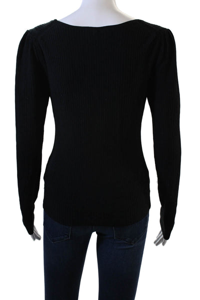 Everlane Womens Black Square Neck Pullover Sweaters Long Sleeve Size S