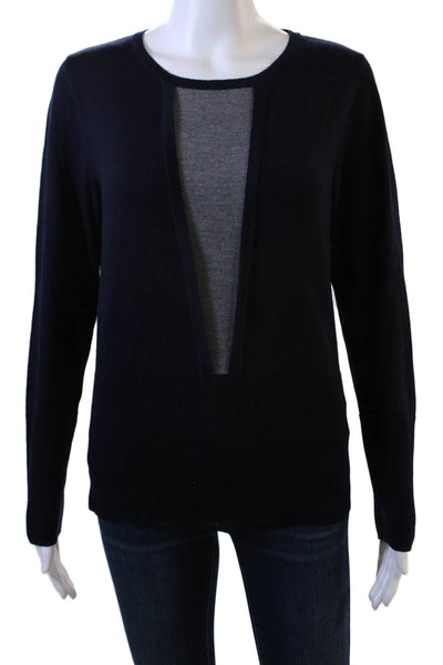 Luisa Spagnoli Women Dark Blue Pullover Sweater Long Sleeve Size M