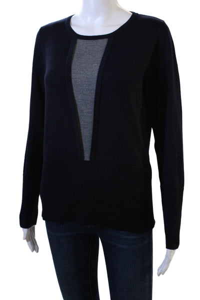 Luisa Spagnoli Women Dark Blue Pullover Sweater Long Sleeve Size M