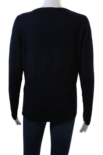 Luisa Spagnoli Women Dark Blue Pullover Sweater Long Sleeve Size M
