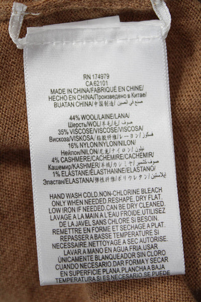 BCBGMAXAZRIA Women Pullover Sweater Mock Neck Long Sleeve Brown Size S