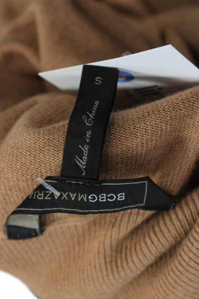 BCBGMAXAZRIA Women Pullover Sweater Mock Neck Long Sleeve Brown Size S