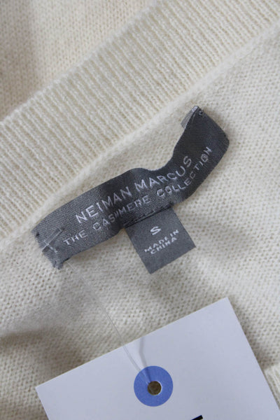 Neiman Marcus Womens Beige Crew Neck Long Sleeve Pullover Sweater Size S