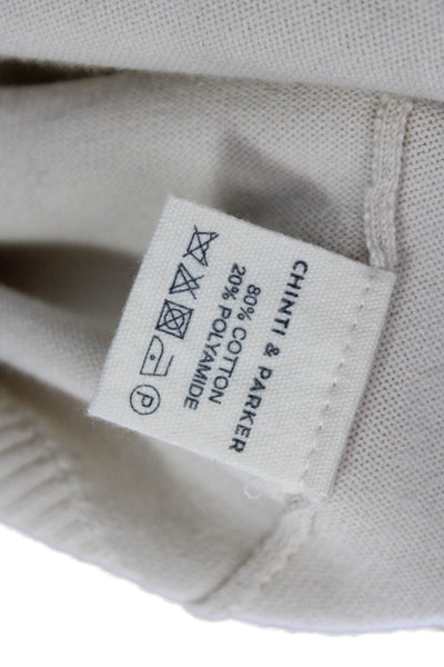 Chinti & Parker Unisex Cardigan Beige V-Neck Long Sleeve Designer Size S