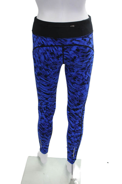 Nike Women Ankle Leggings Black Geometric Polyester Fall Size S